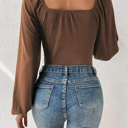 New women's sexy square neck long-sleeved jumpsuit - Très Elite