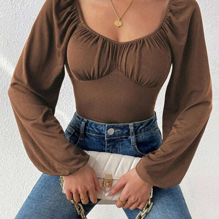 New women's sexy square neck long-sleeved jumpsuit - Très Elite