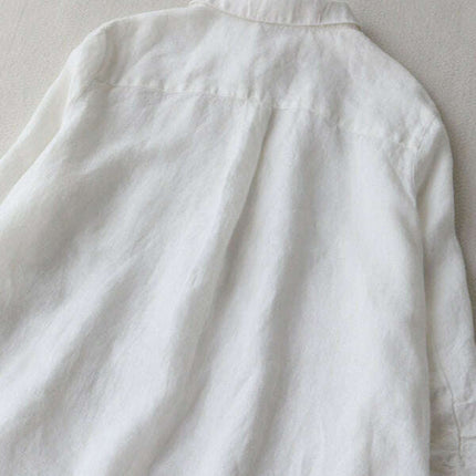 New women's simple loose three-quarter sleeve lapel shirt dress - Très Elite