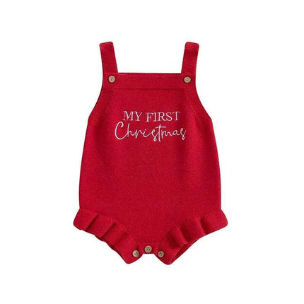 Newborn Baby Girl Ruffle Sleeve Knit Bodysuit with Letter Print for 0-18 Months - Très Elite