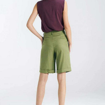 Nife Chic Linen Blend Knee Length Trousers For Women - Très Elite