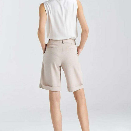 Nife Chic Linen Blend Knee Length Trousers For Women - Très Elite