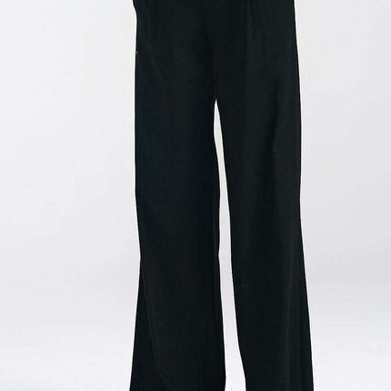 Nife Chic Relaxed Fit Wide Leg Trousers for Women Everyday