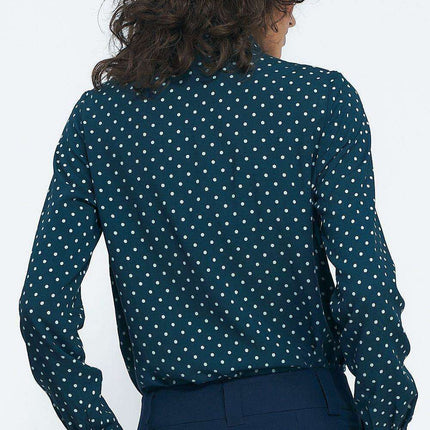 Nife Green Pea Viscose Shirt With Chic Collar Long Sleeves - Très Elite