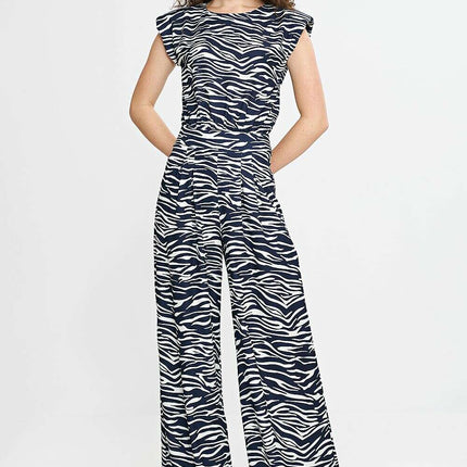 Nife Navy Jumpsuit Suit Model 210073 With Palazzo Pants - Très Elite