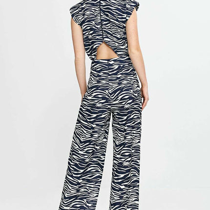 Nife Navy Jumpsuit Suit Model 210073 With Palazzo Pants - Très Elite