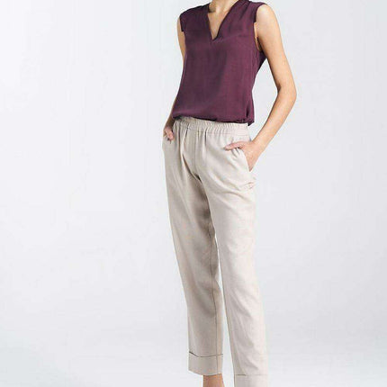 Nife Womens Effortlessly Chic Green Straight Leg Trousers - Très Elite