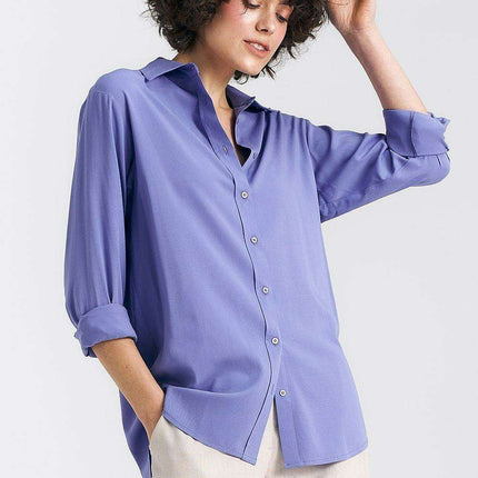Nife Women's Oversized Cotton Button Up Shirt for Style