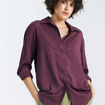 Nife Women's Oversized Cotton Button Up Shirt for Style