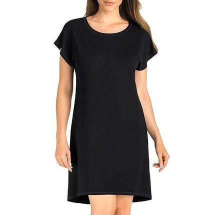 Nighttime Elegance Black Nightshirt Dress for Women - Très Elite
