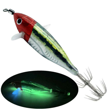 Nighttime Glow Egi Squid Jigging Lure: 5.5g Luminescent Shrimp Bait for Night Fishing Excellence - Très Elite