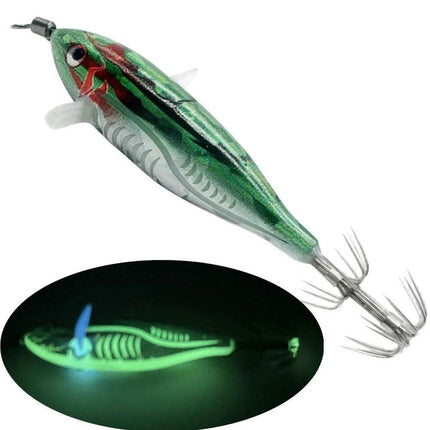 Nighttime Glow Egi Squid Jigging Lure: 5.5g Luminescent Shrimp Bait for Night Fishing Excellence - Très Elite