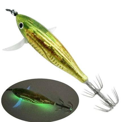 Nighttime Glow Egi Squid Jigging Lure: 5.5g Luminescent Shrimp Bait for Night Fishing Excellence - Très Elite