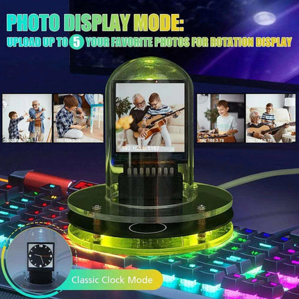 Nixie Tube Alarm Clock with RGB Lights, WIFI Weather Station, and Bitcoin Price Display - Très Elite