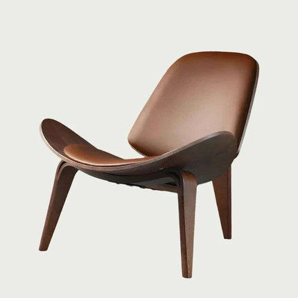 Nordic Artistic Solid Wood Lounge Chair with Unique Airplane Shell Design..