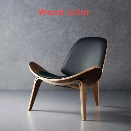 Nordic Artistic Solid Wood Lounge Chair with Unique Airplane Shell Design - Très Elite