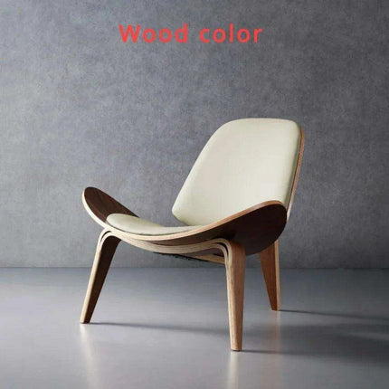 Nordic Artistic Solid Wood Lounge Chair with Unique Airplane Shell Design - Très Elite