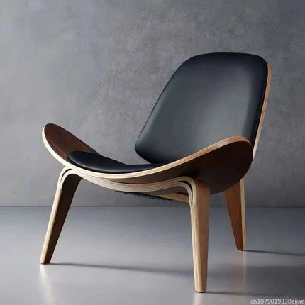 Nordic Artistic Solid Wood Lounge Chair with Unique Airplane Shell Design - Très Elite