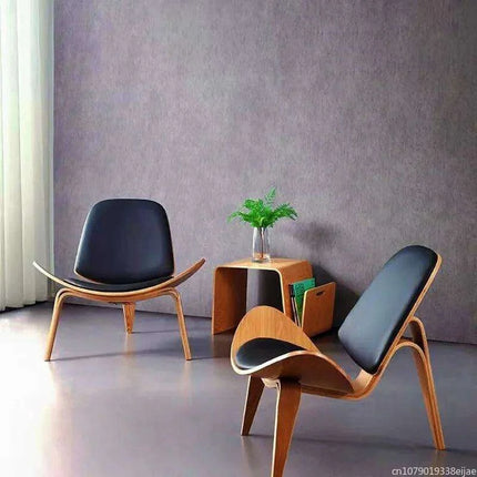 Nordic Artistic Solid Wood Lounge Chair with Unique Airplane Shell Design - Très Elite