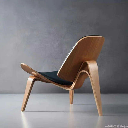 Nordic Artistic Solid Wood Lounge Chair with Unique Airplane Shell Design - Très Elite