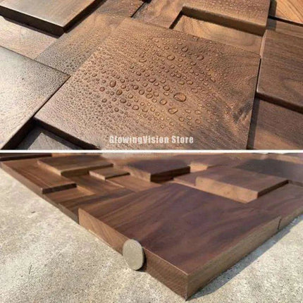 Nordic Black Walnut 3D Decorative Wall Mosaic - Stylish Wood Art for Home and Office Spaces - Très Elite