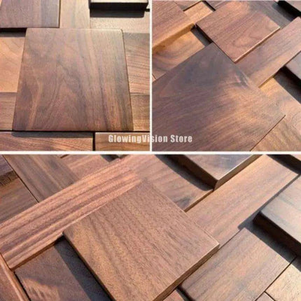 Nordic Black Walnut 3D Decorative Wall Mosaic - Stylish Wood Art for Home and Office Spaces - Très Elite