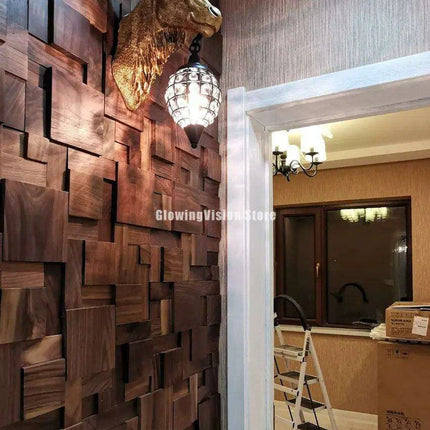 Nordic Black Walnut 3D Decorative Wall Mosaic - Stylish Wood Art for Home and Office Spaces - Très Elite
