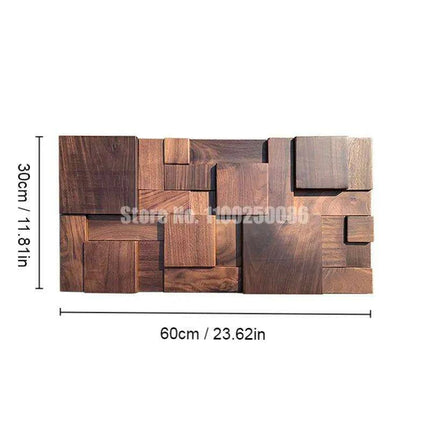Nordic Black Walnut 3D Decorative Wall Mosaic - Stylish Wood Art for Home and Office Spaces..