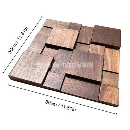 Nordic Black Walnut 3D Decorative Wall Mosaic - Stylish Wood Art for Home and Office Spaces..