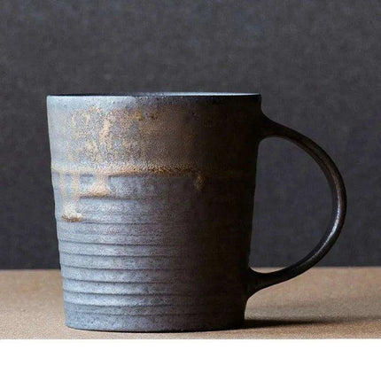 Nordic Charm Ceramic Coffee Mug with Hanging Ear and Gilt Couple Design - Très Elite