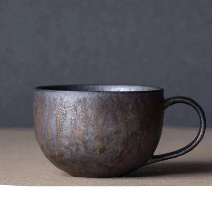 Nordic Charm Ceramic Coffee Mug with Hanging Ear and Gilt Couple Design - Très Elite