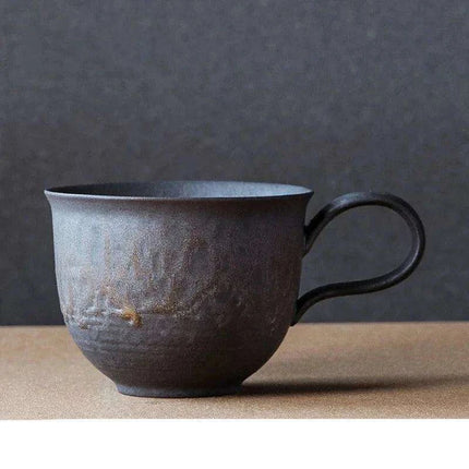 Nordic Charm Ceramic Coffee Mug with Hanging Ear and Gilt Couple Design - Très Elite