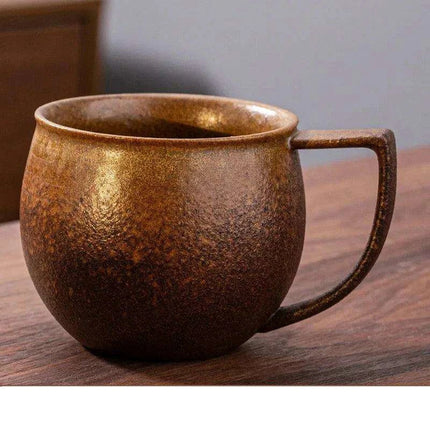 Nordic Charm Ceramic Coffee Mug with Hanging Ear and Gilt Couple Design - Très Elite
