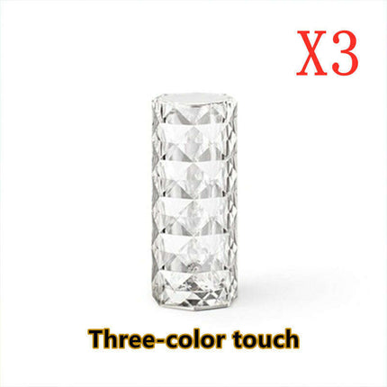Nordic Crystal Lamp USB Table Lamps Bedroom Touch Dimming Atmosphere Diamond Night Light Rose Projector Lamp Decor - Très Elite