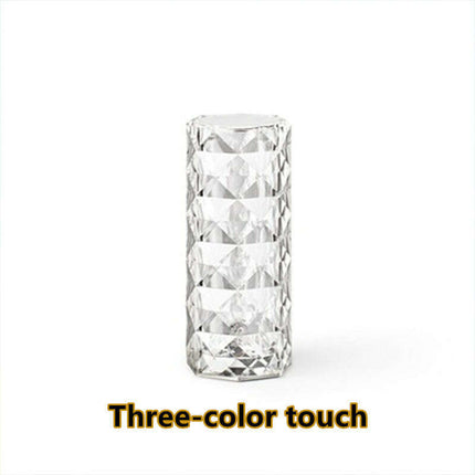 Nordic Crystal Lamp USB Table Lamps Bedroom Touch Dimming Atmosphere Diamond Night Light Rose Projector Lamp Decor - Très Elite