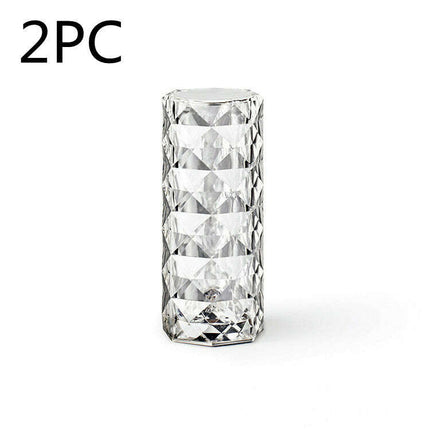 Nordic Crystal Lamp USB Table Lamps Bedroom Touch Dimming Atmosphere Diamond Night Light Rose Projector Lamp Decor - Très Elite