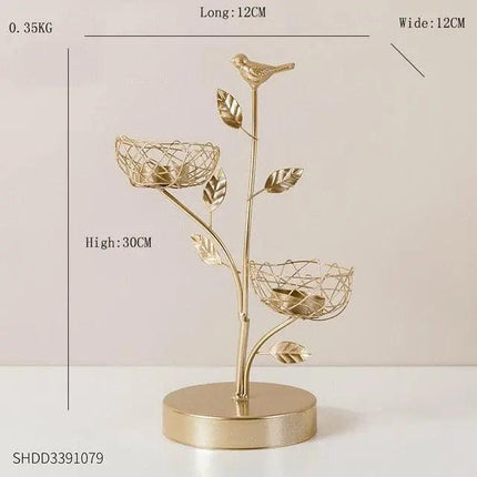 Nordic Elegance: Bird and Leaf Candle Holder Set - Chic Home Decor
