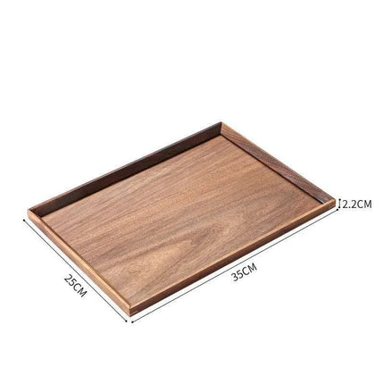 Nordic Elegance Black Walnut Serving Tray - Perfect for Hosting Teas and Fruits..