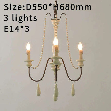 Nordic Elegance: Customizable Vintage Grey Wooden Chandelier- Très Elite- Très Elite
