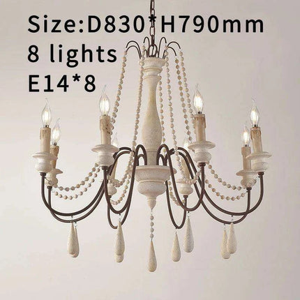 Nordic Elegance: Customizable Vintage Grey Wooden Chandelier- Très Elite- Très Elite