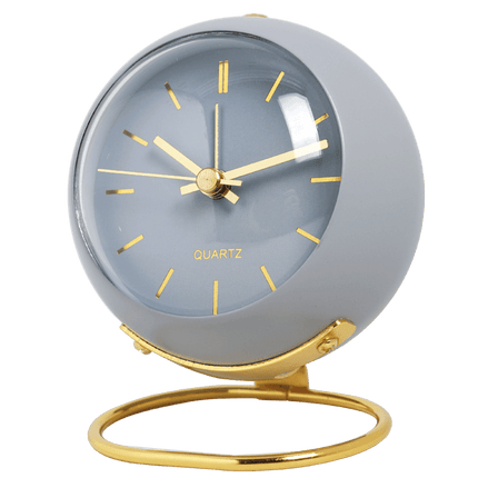 Nordic Elegance: Silent Alarm Clock with Chic Metal Design for Modern Workspaces..