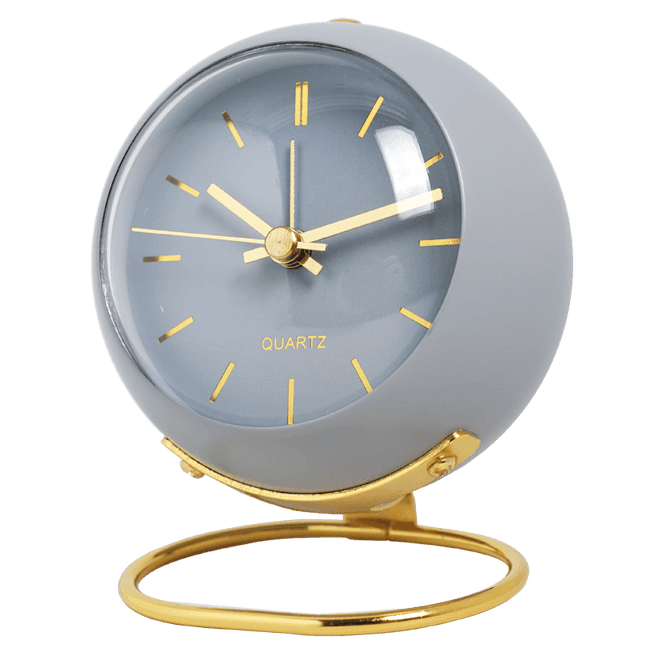 Nordic Elegance: Silent Alarm Clock with Chic Metal Design for Modern Workspaces