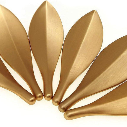 Nordic Elegance Solid Brass Gold Leaf Cabinet Knob - Enhance Your Home Aesthetics..