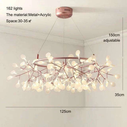 Nordic Firefly Chandelier: Customizable Rose Gold & Black Lighting Masterpiece- Très Elite- Très Elite