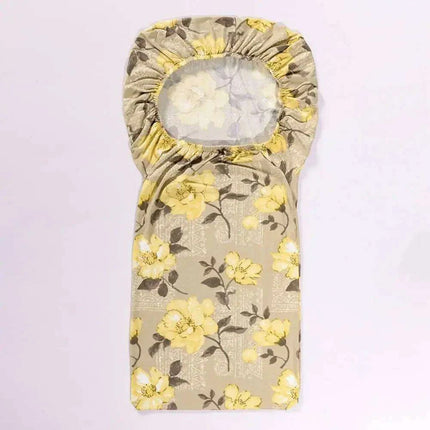 Nordic Floral Stretch Chair Slipcover in Yellow and Tan - Très Elite