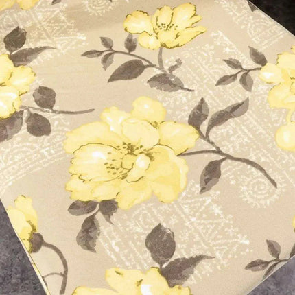Nordic Floral Stretch Chair Slipcover in Yellow and Tan - Très Elite