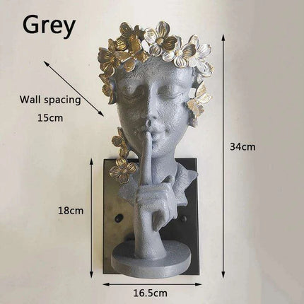 Nordic Girl Artistic LED Resin Wall Light - Vintage Home Accent..