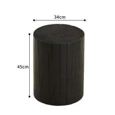 Nordic-Inspired Black Round Wooden Coffee Table: Stylish Side Table for Modern Living Spaces- Très Elite- Très Elite