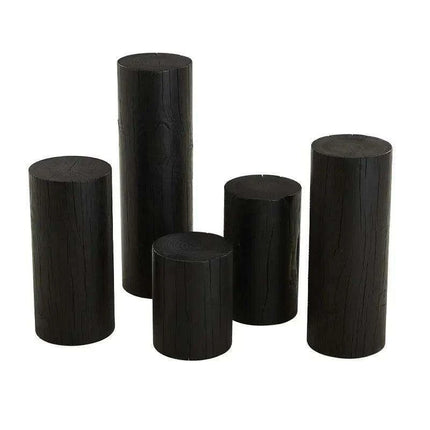 Nordic-Inspired Black Round Wooden Coffee Table: Stylish Side Table for Modern Living Spaces- Très Elite- Très Elite