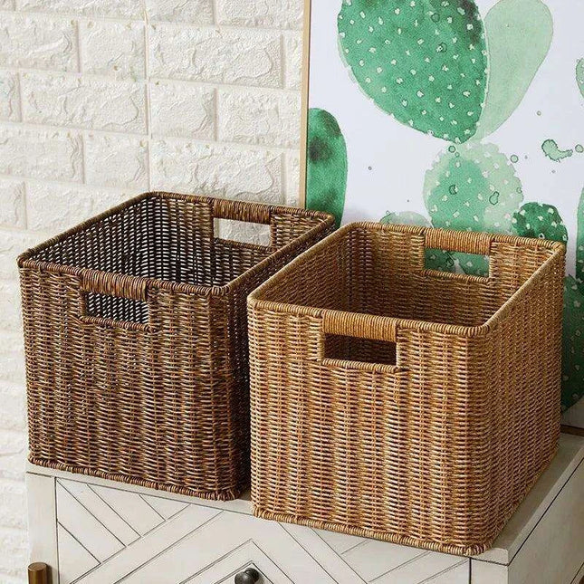 Nordic-Inspired Multi-Purpose Plastic Storage Basket for Home Organization